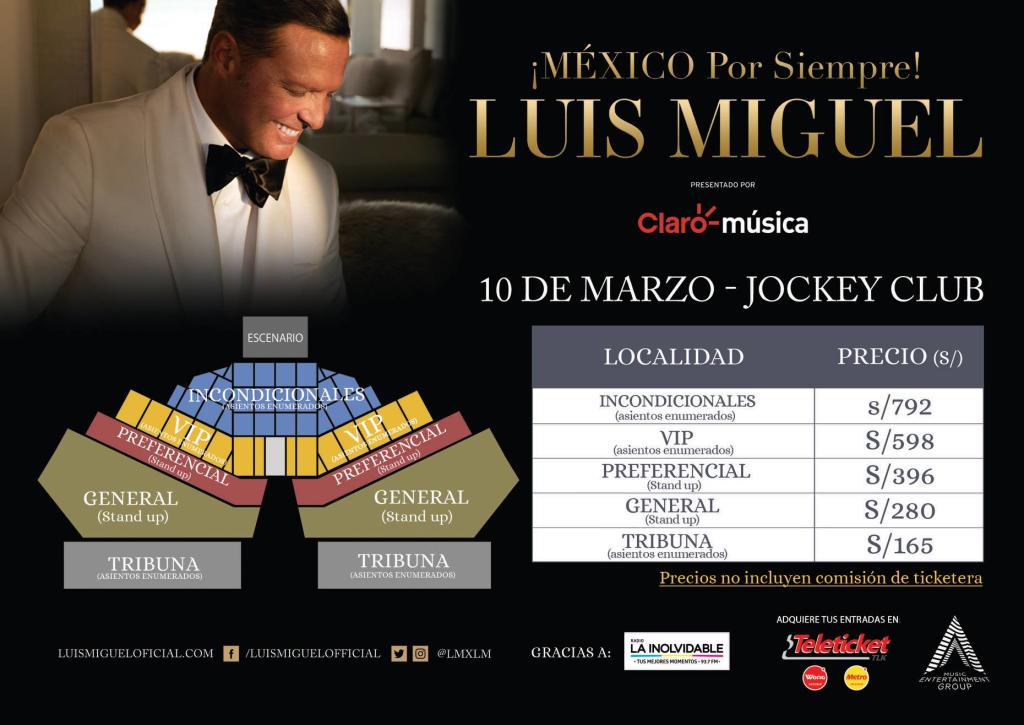 ¡Confirmado! Estos son los verdaderos precios del concierto de Luis Miguel