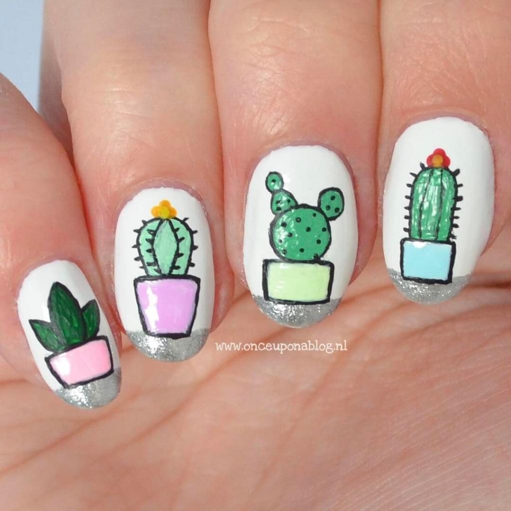 Conoce estos diseños de uñas inspirados en cactus que te encantarán